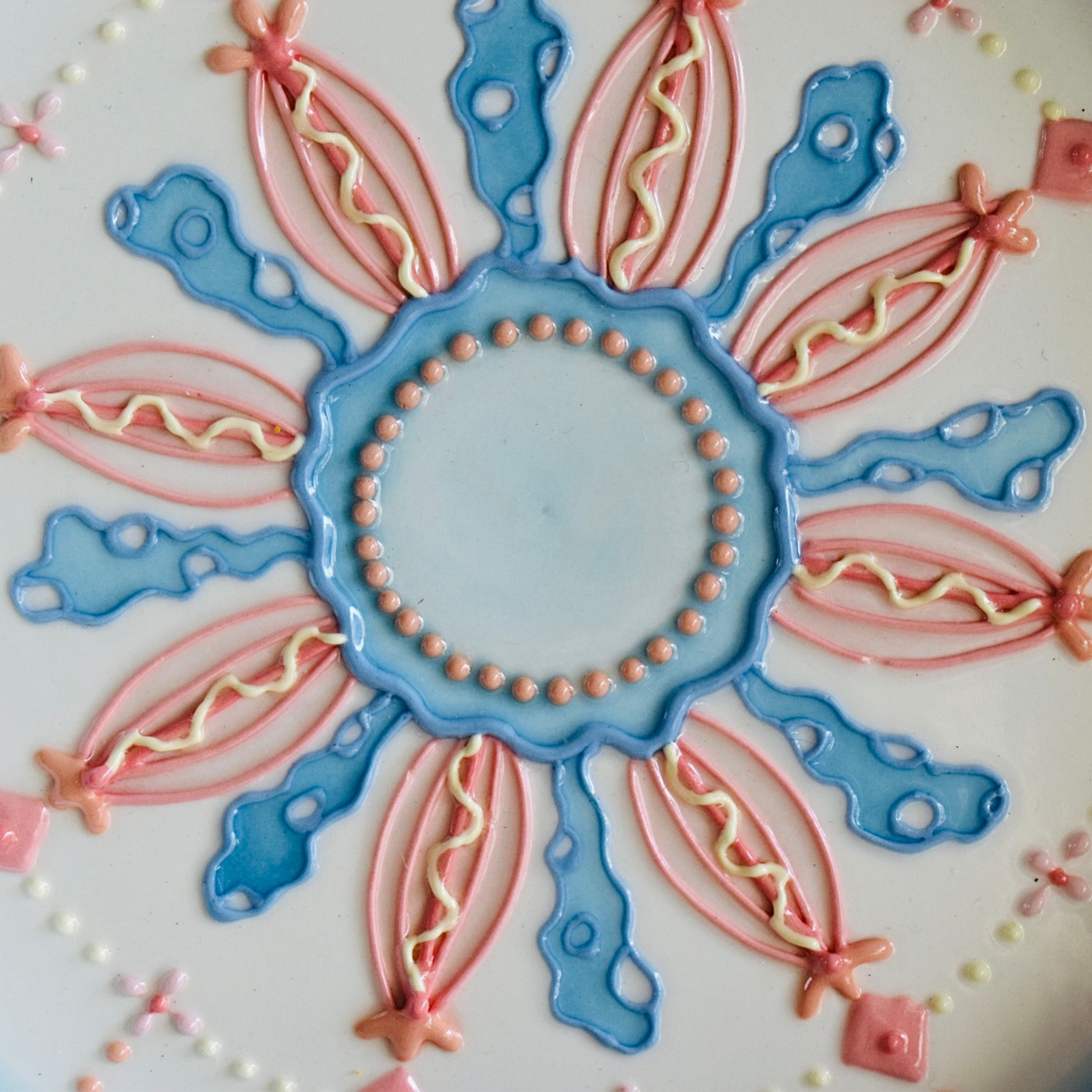 Water Lily - Mandala Style 3D Underglazed Plate / S