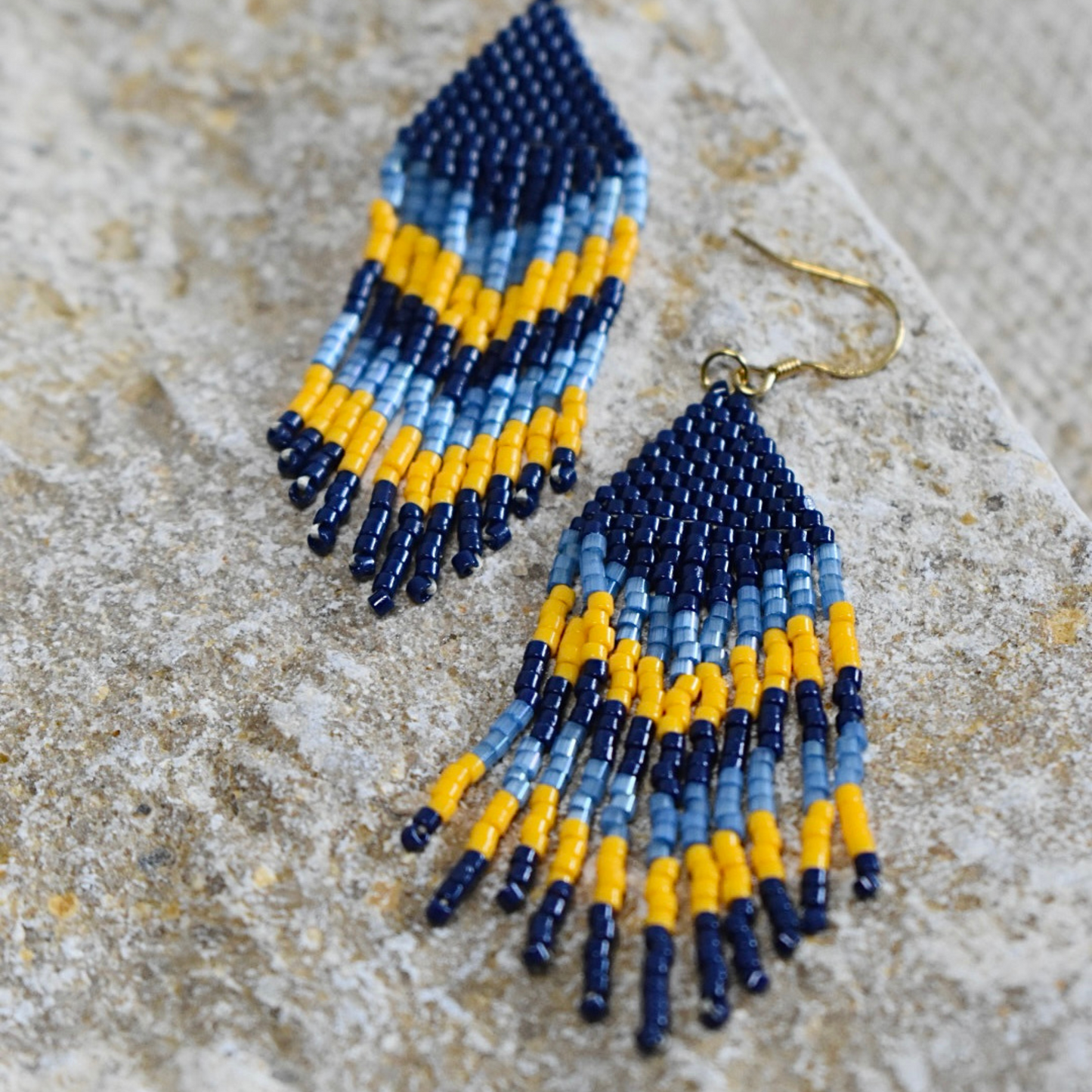 Marine Life - Beaded Tassel Earrings with Miyuki Beads