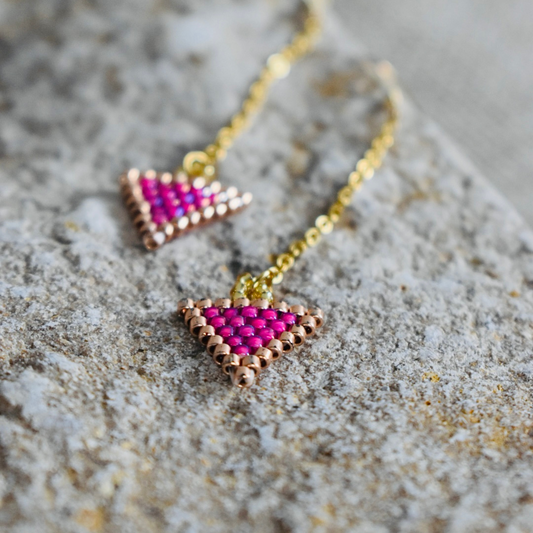 Triangle Pattern Beaded Earrings