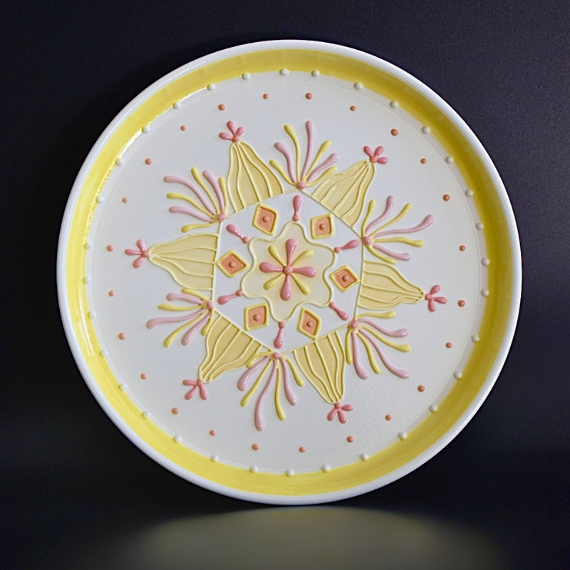 Lemon - Mandala Style 3D Underglazed Plate / M