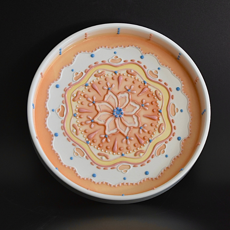 Grapefruit - Mandala Style 3D Underglazed Plate / S