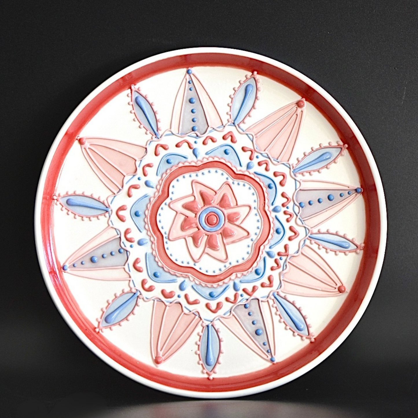 Strawberry - Mandala Style 3D Underglazed Plate / M