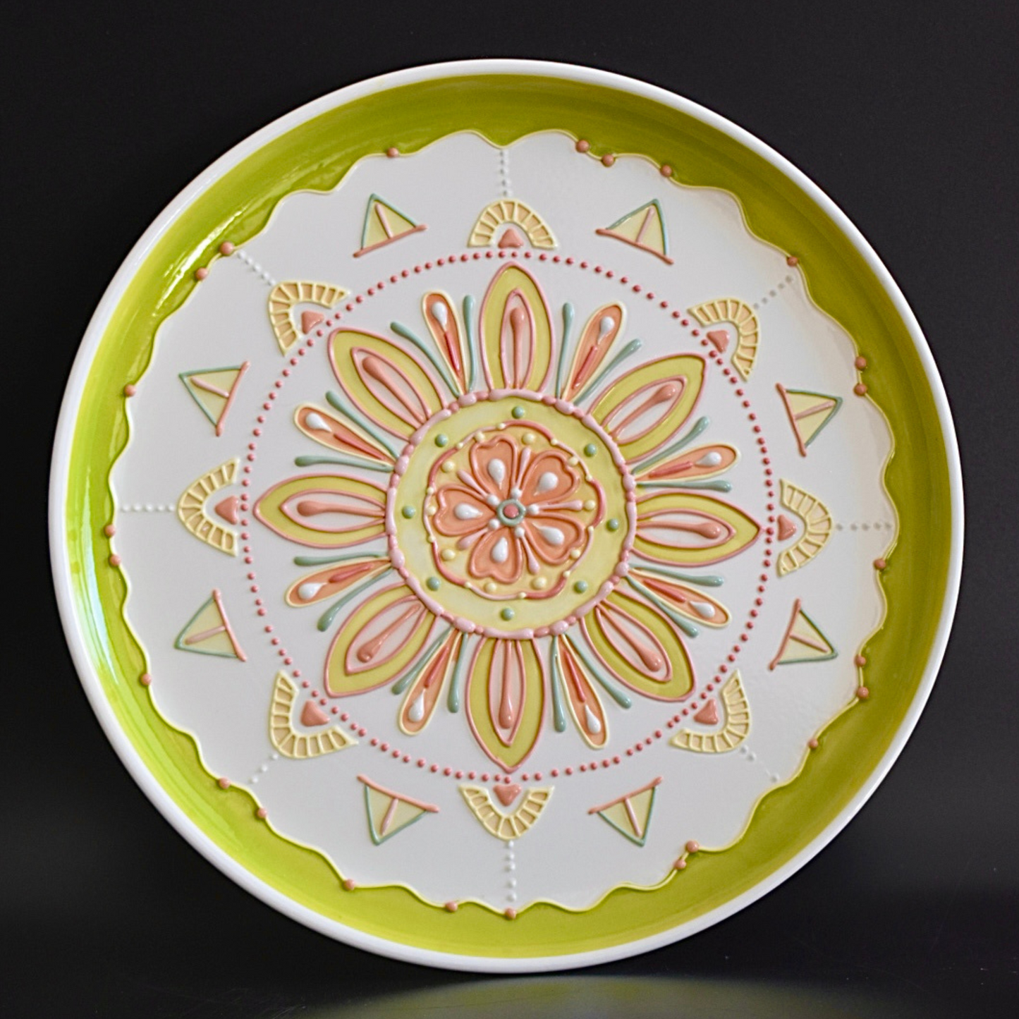 Starfruits - Mandala Style 3D Underglazed Plate / L