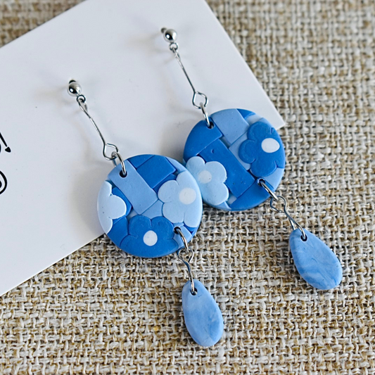 Blue Sky - Handmade Polymer Clay Earrings