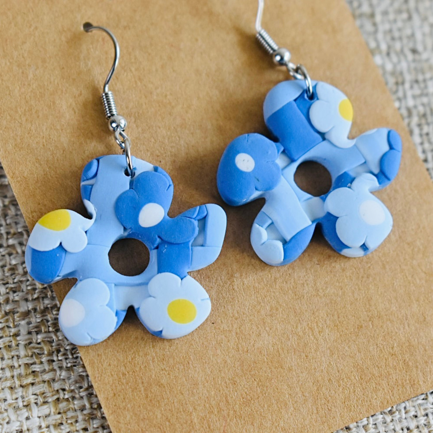 Blue Sky - Handmade Polymer Clay Earrings