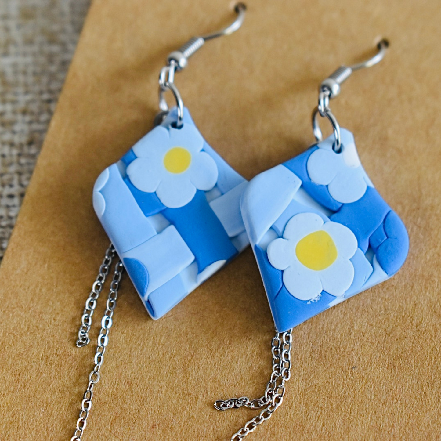 Blue Sky - Handmade Polymer Clay Earrings