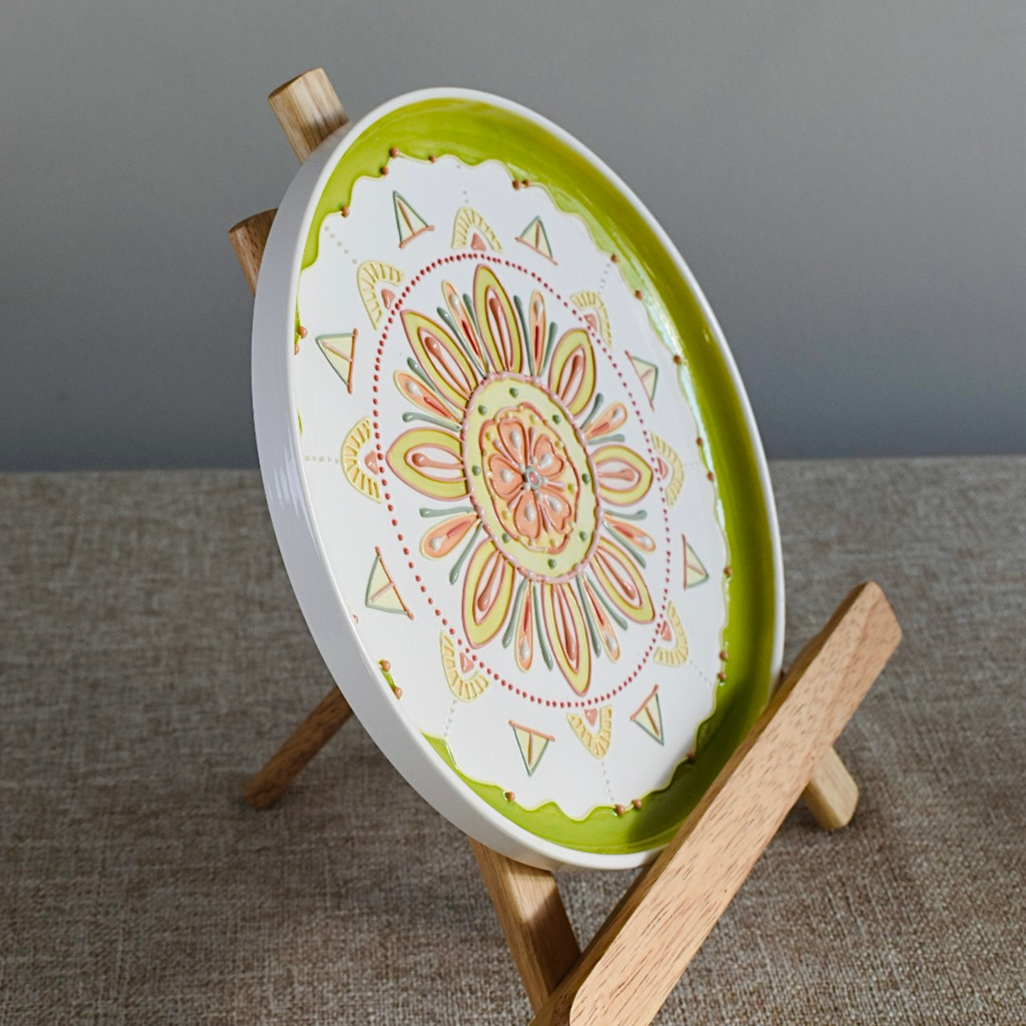 Starfruits - Mandala Style 3D Underglazed Plate / L