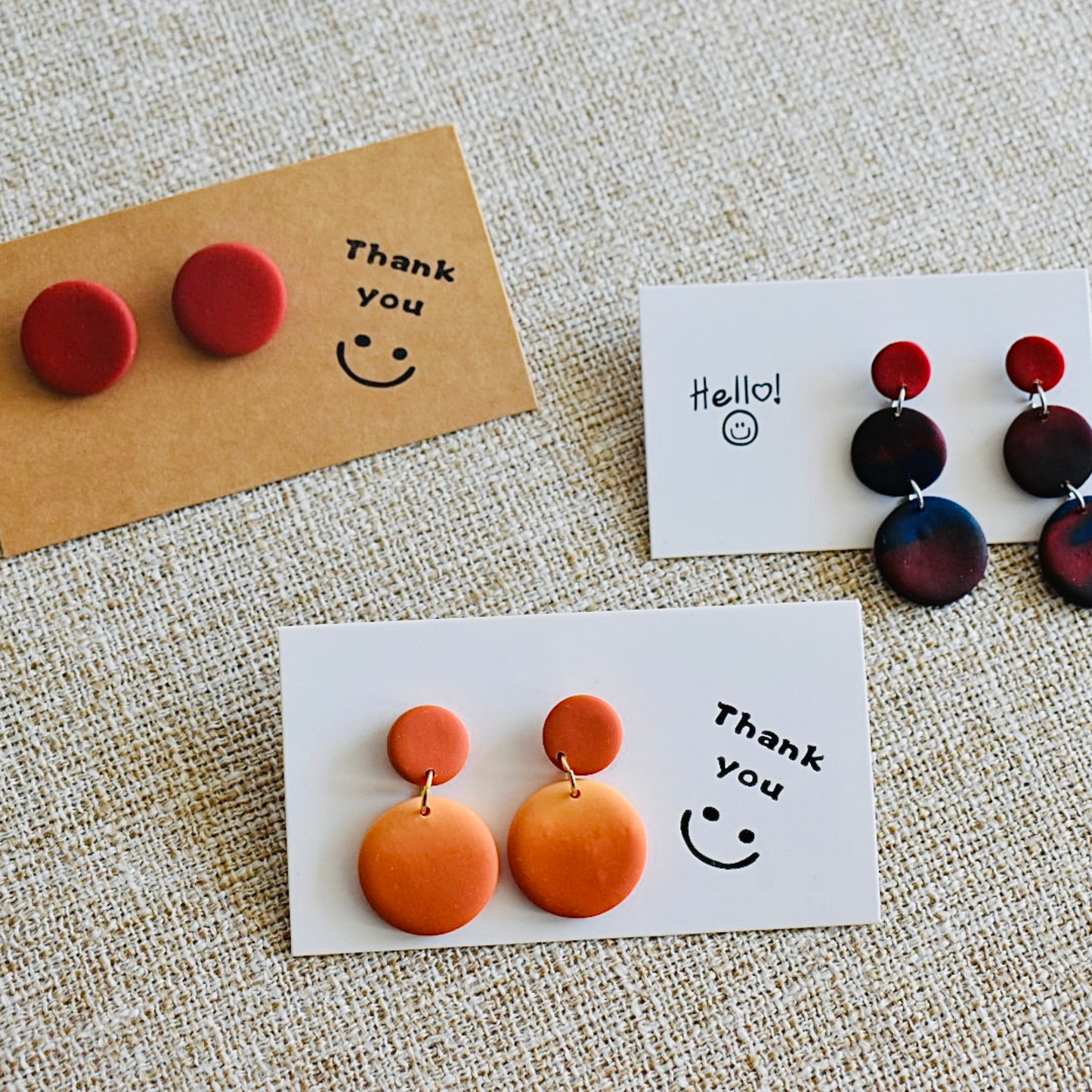 Adelaide’s sunset - Handmade Polymer Clay Stud Earrings
