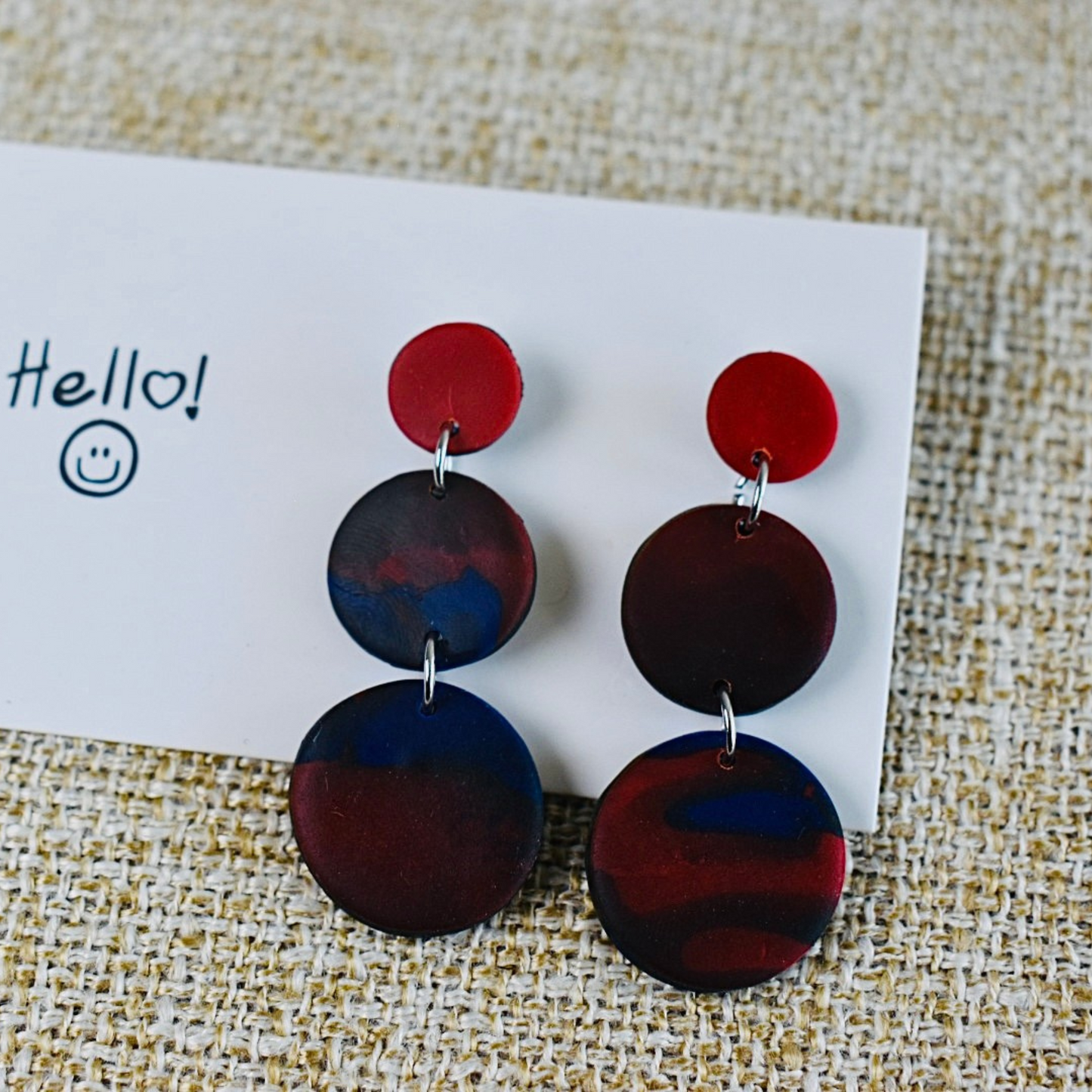 Adelaide’s sunset - Handmade Polymer Clay Stud Earrings