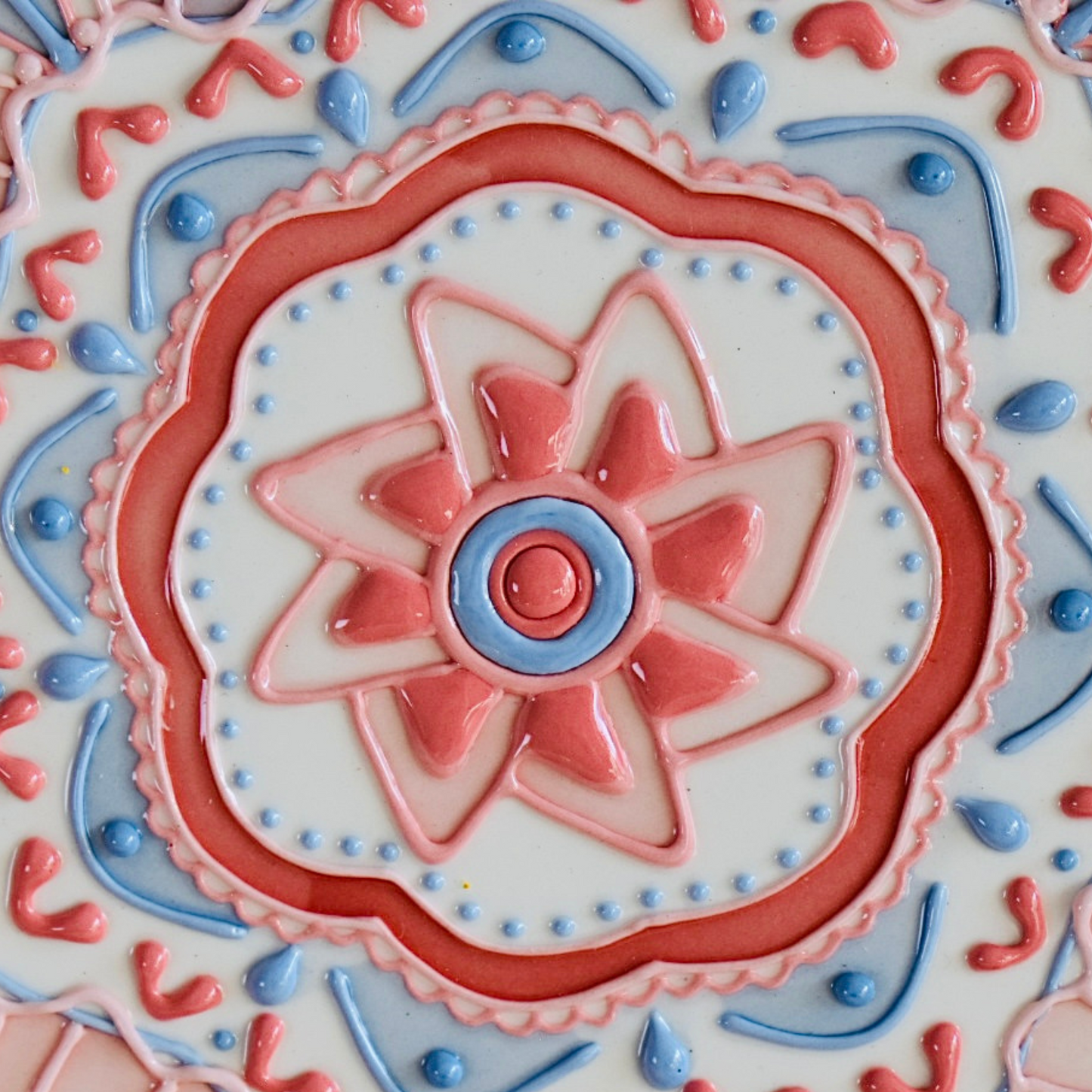 Strawberry - Mandala Style 3D Underglazed Plate / M