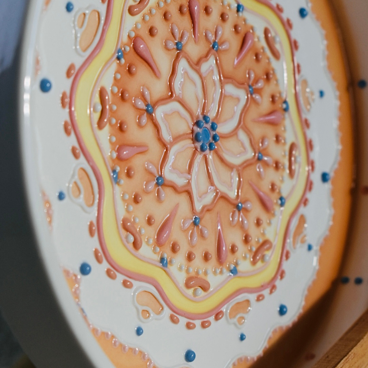 Grapefruit - Mandala Style 3D Underglazed Plate / S